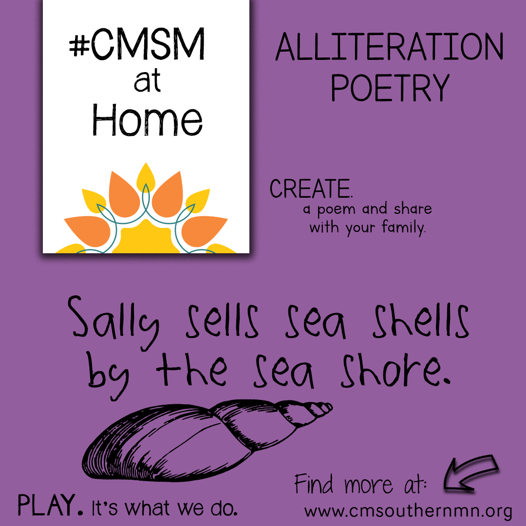 Alliteration Poetry educational activity for Kids from the Children's Museum of Southern Minnesota