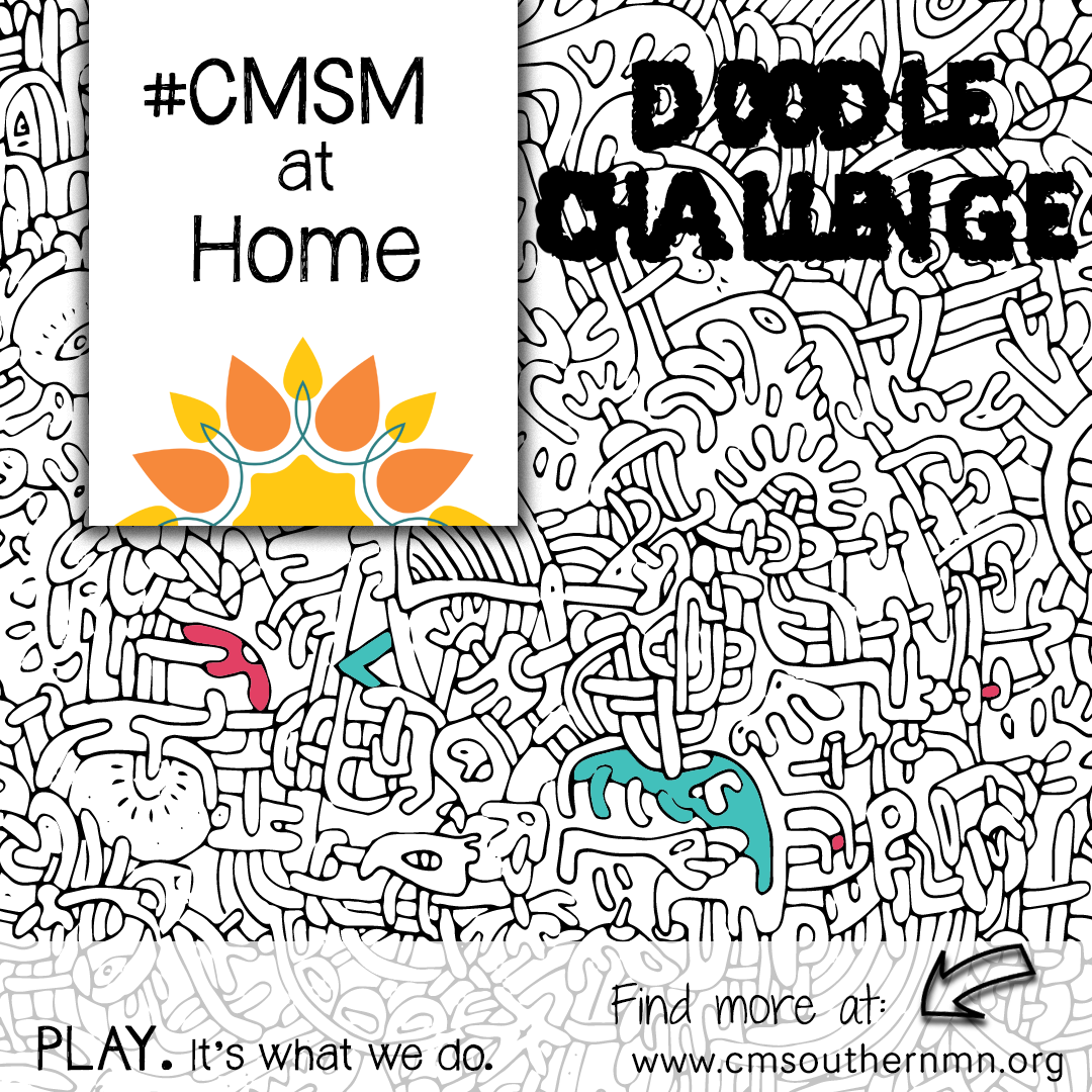 Doodle Challenge creative art activity for kids from the Children's Museum of Southern Minnesota